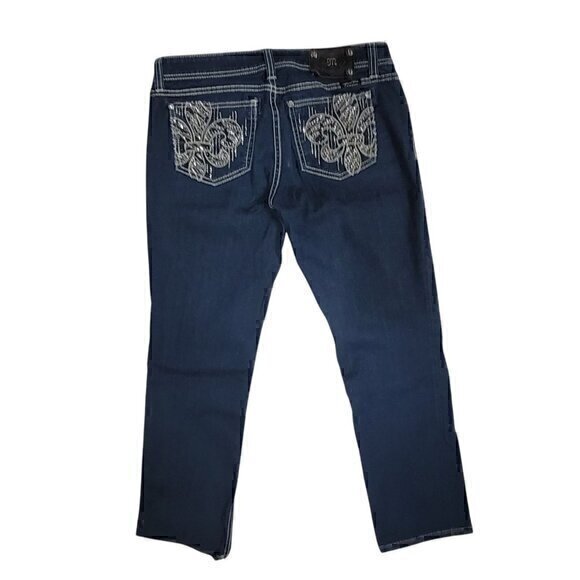 Miss Me Fleur De Lis Easy Skinny Jeans 30 Embellished - Picture 1 of 8